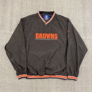 Vintage Cleveland Browns jacket mens medium brown 2000s reebok NFL Windbreaker
